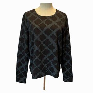 Hue Womens Black Bubble Diamond Sweatshirt  Size M